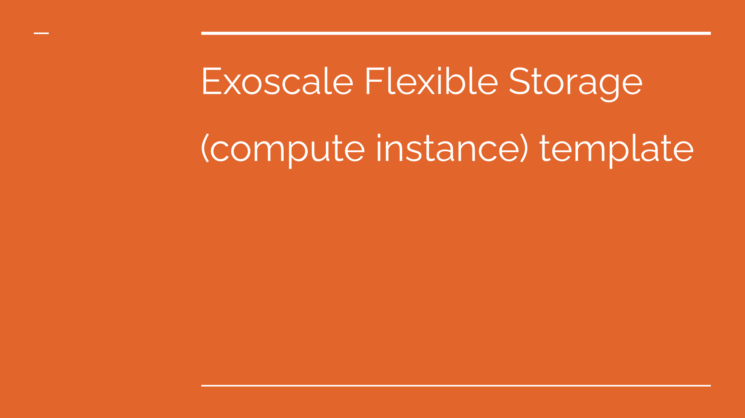 Exoscale Flexible Storage (compute instance) template