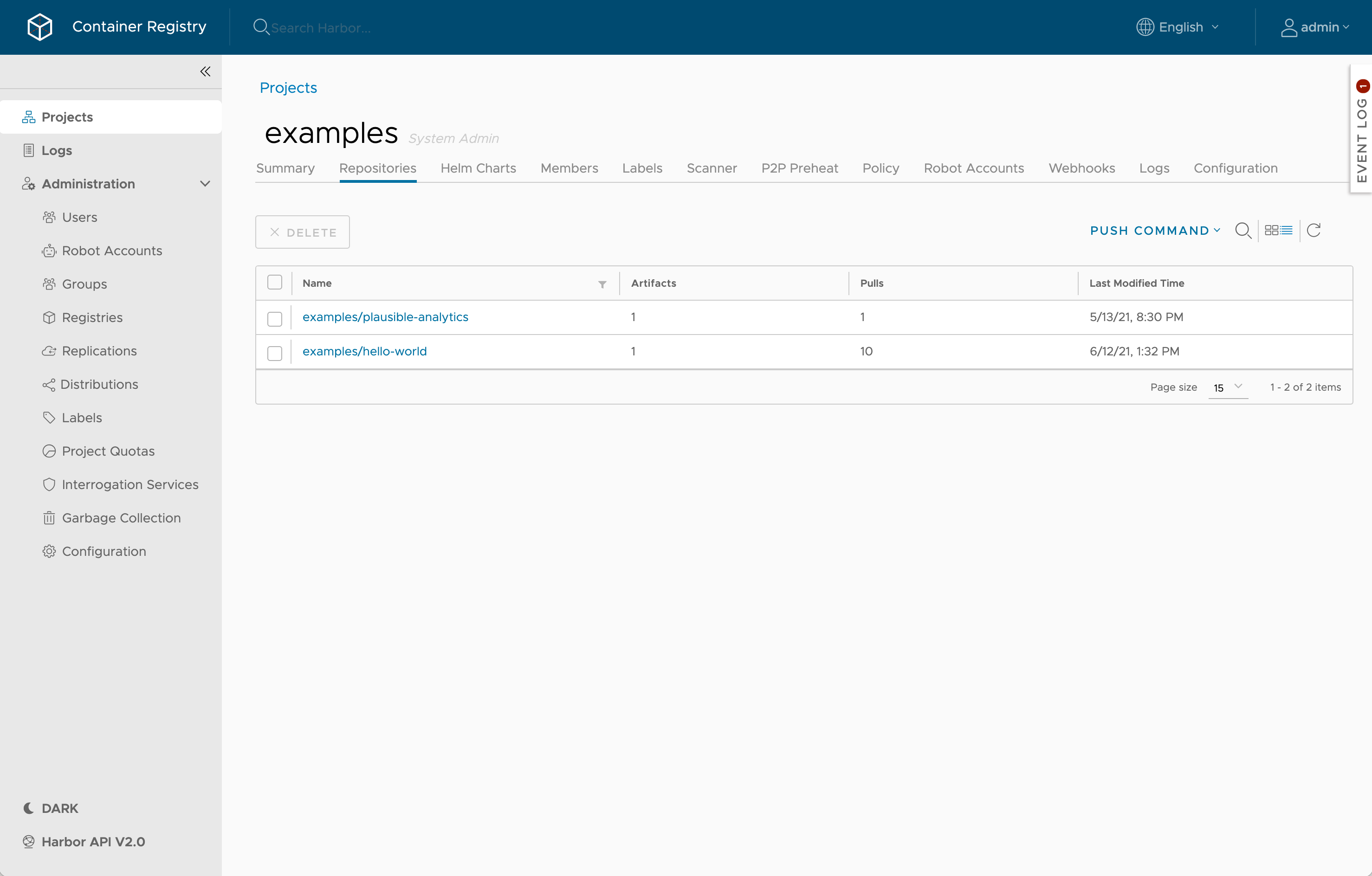 container registry illustration