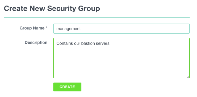 create security group