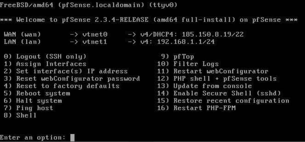 pfSense operational