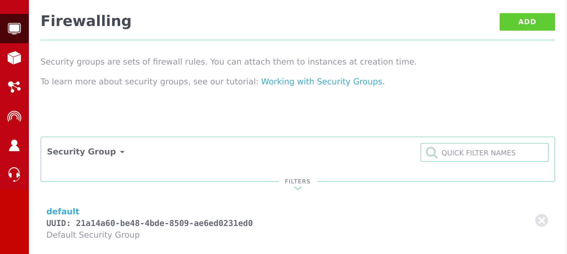 default security group