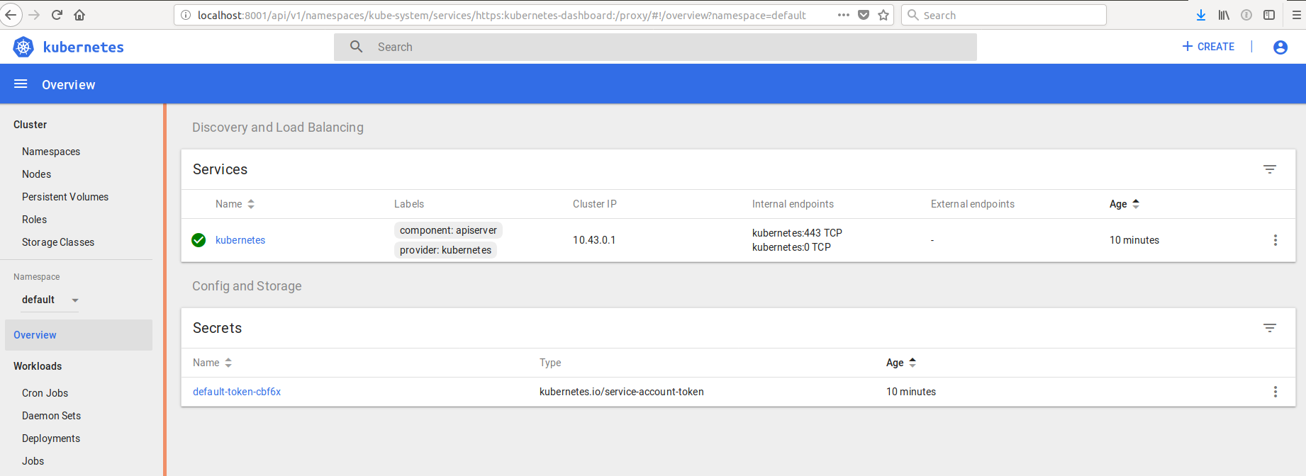 Kubernetes Dashboard Example